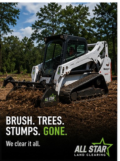 AllStar Land Clearing big equipment, big results promotional graphic