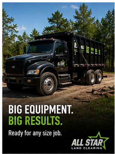 AllStar Land Clearing dump truck ready for hauling and debris removal